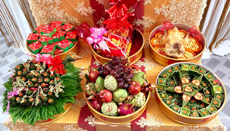 Sáu mâm quả đám hỏi ở miền Nam