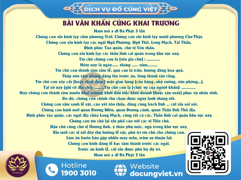 Bài cúng khai trương công ty đầu năm